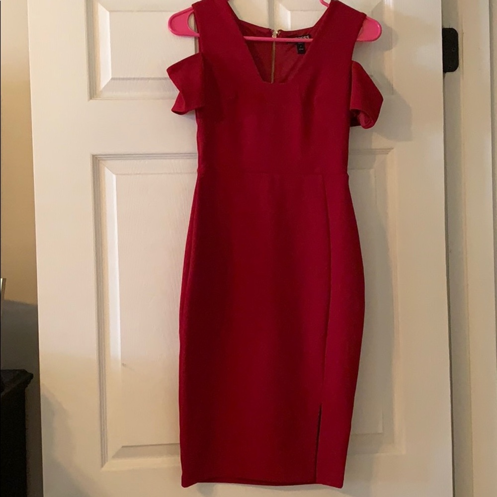 Express red pencil dress